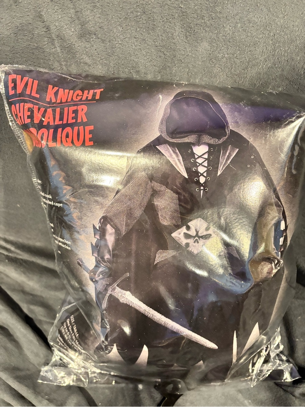 Evil Knight Adult /Teen Costume - Black Hooded Cape